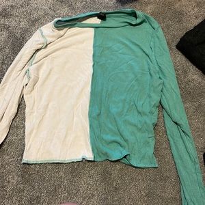 Half and half long sleeve